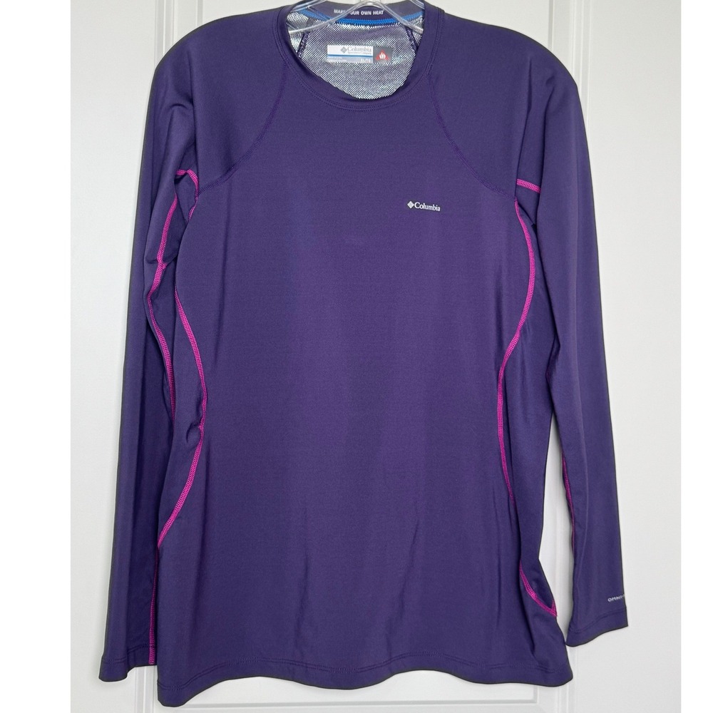 Columbia Omni-Heat Purple Pink Long Sleeve Thermal Base Layer Top XL/TG Womens